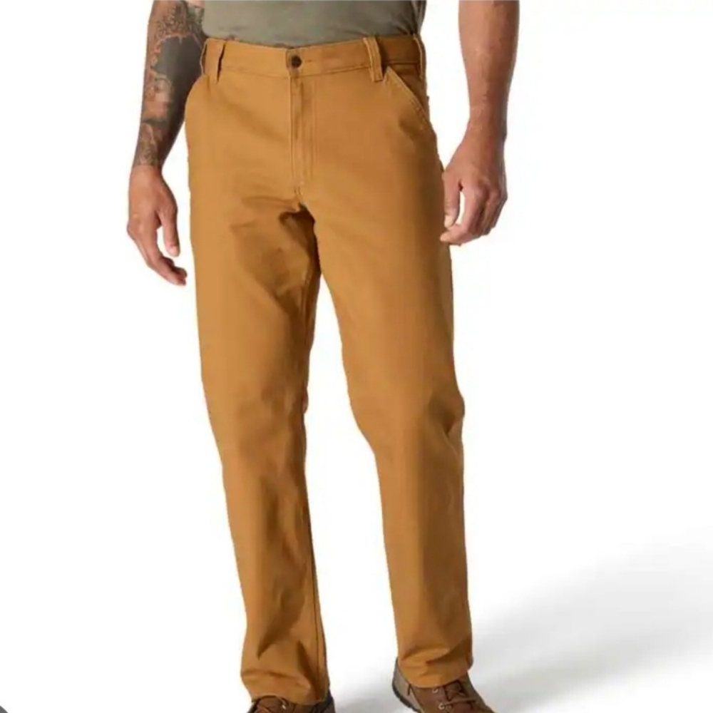CARHARTT Relaxed Straight Rugged Flex Duck Pants Men's 38x34 Brown Carpenter